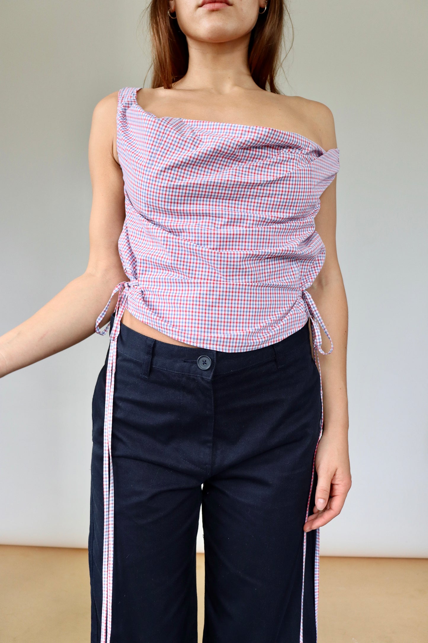 Navy Straight Leg Trousers