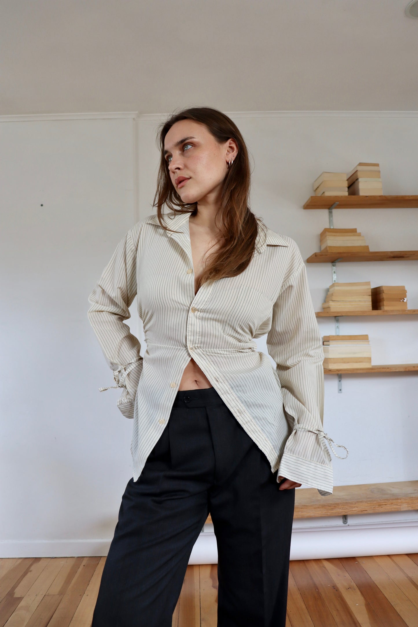 Sage Striped Fran Shirt