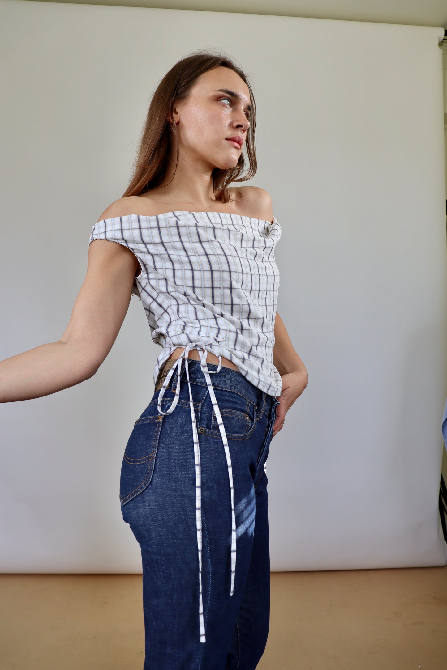 Cream Patterned Awa Top S