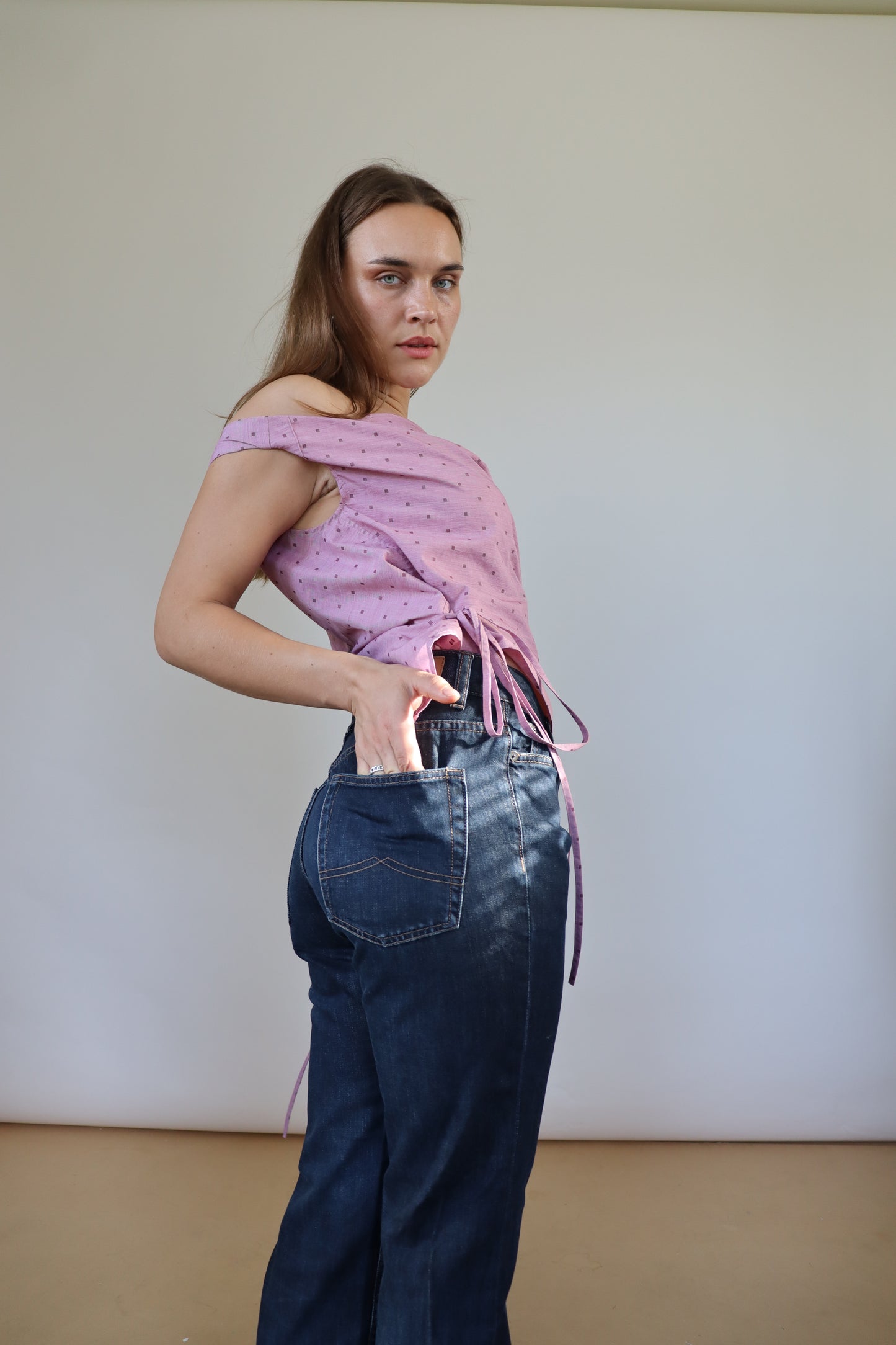 Dark Pink Patterned Awa Top S