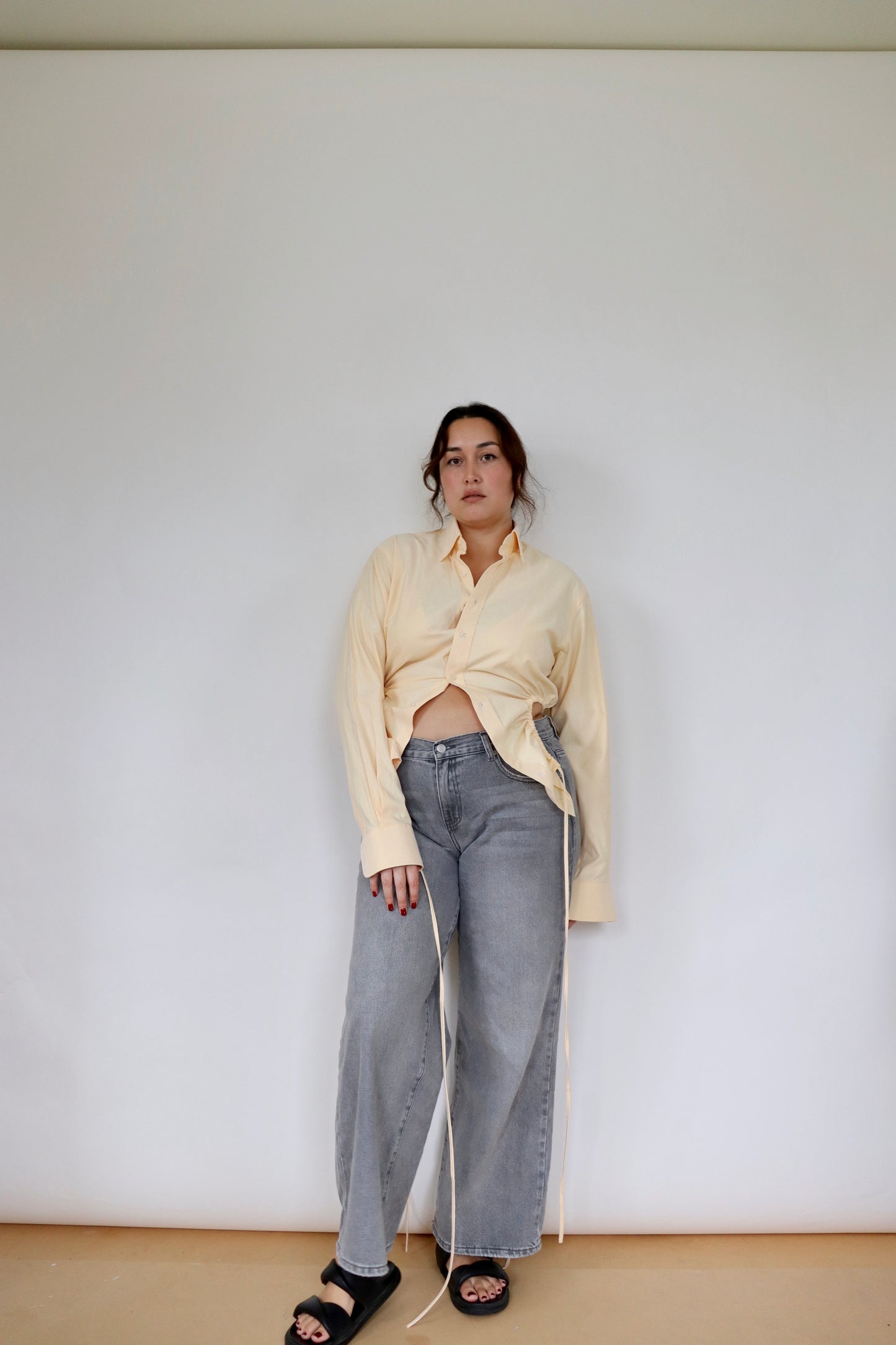 Butter Yellow Curve Shirt L