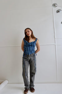 Blue Striped Awa Top S