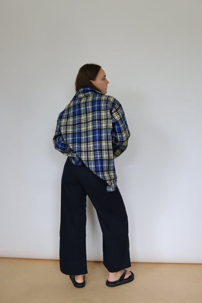 Navy Straight Leg Trousers