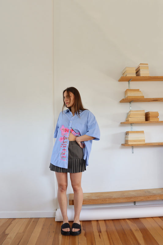 Blue Checked 'To Do' Shirt XL