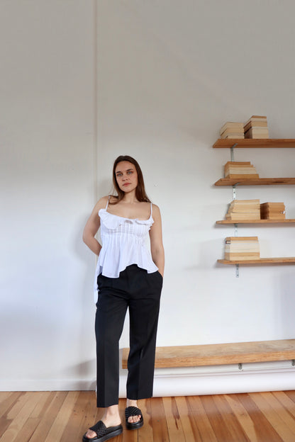 White Ruby Pleat Top S