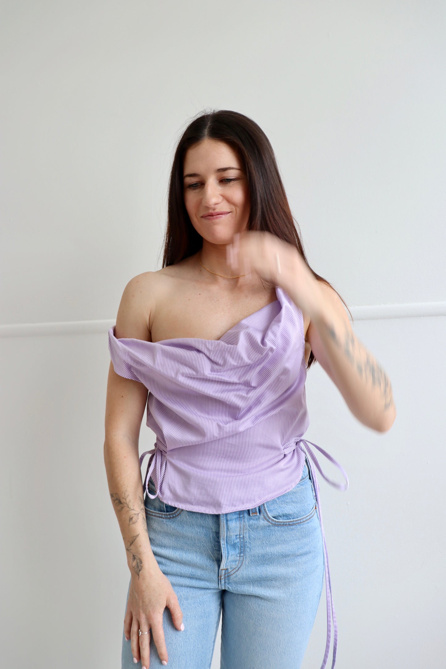 Purple Striped Awa Top XS