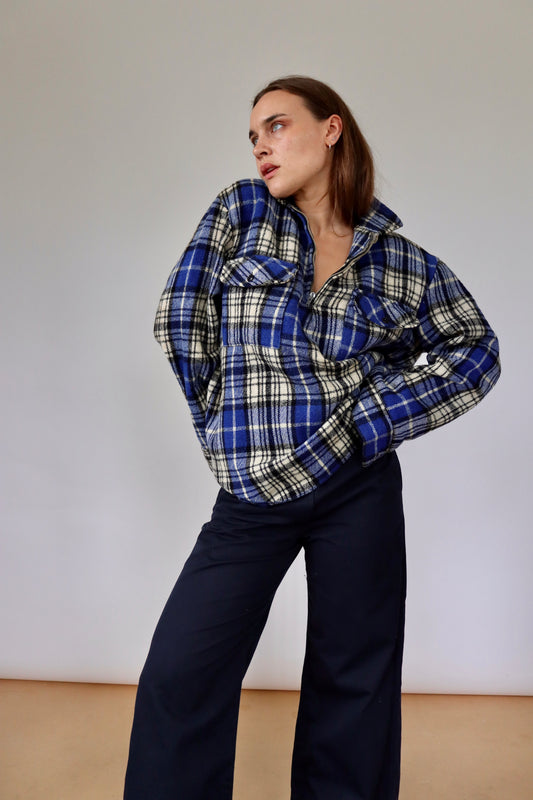 Vintage Blue Woollen Shacket