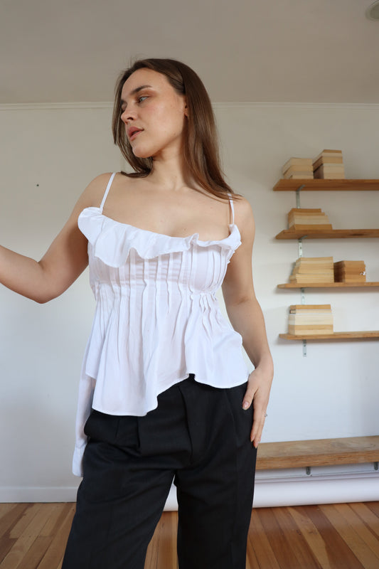 White Ruby Pleat Top S