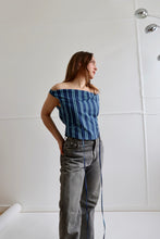 Load image into Gallery viewer, Blue Striped Awa Top S