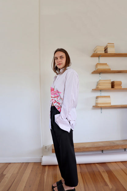 Pink Striped 'To Do' Shirt S