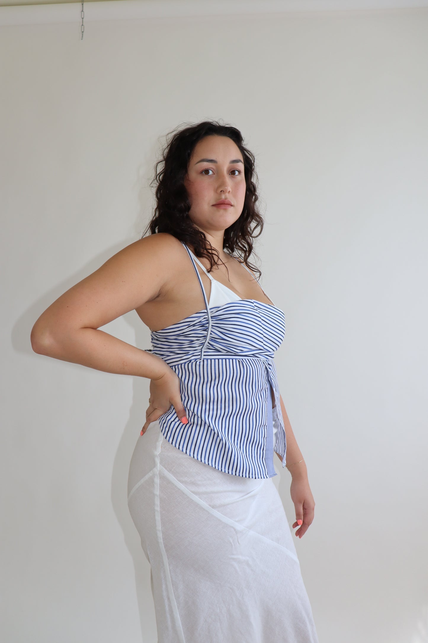 Navy Striped Tobi Top XL