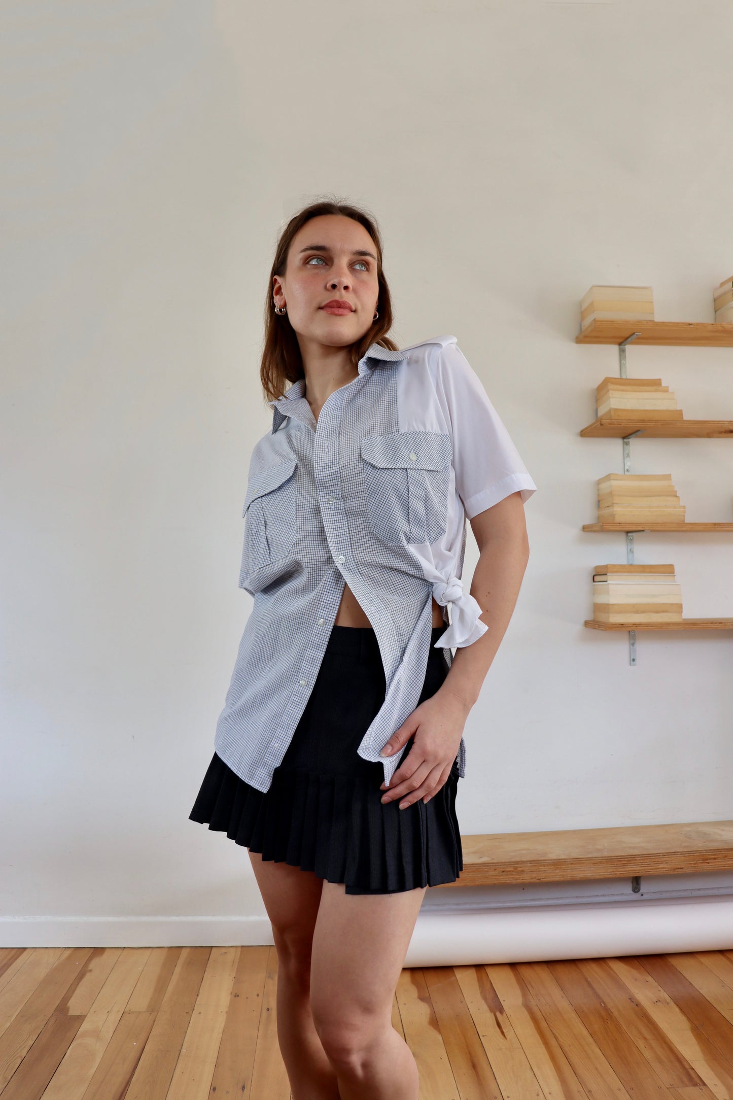 Dark Pleat Mini Skirt 8