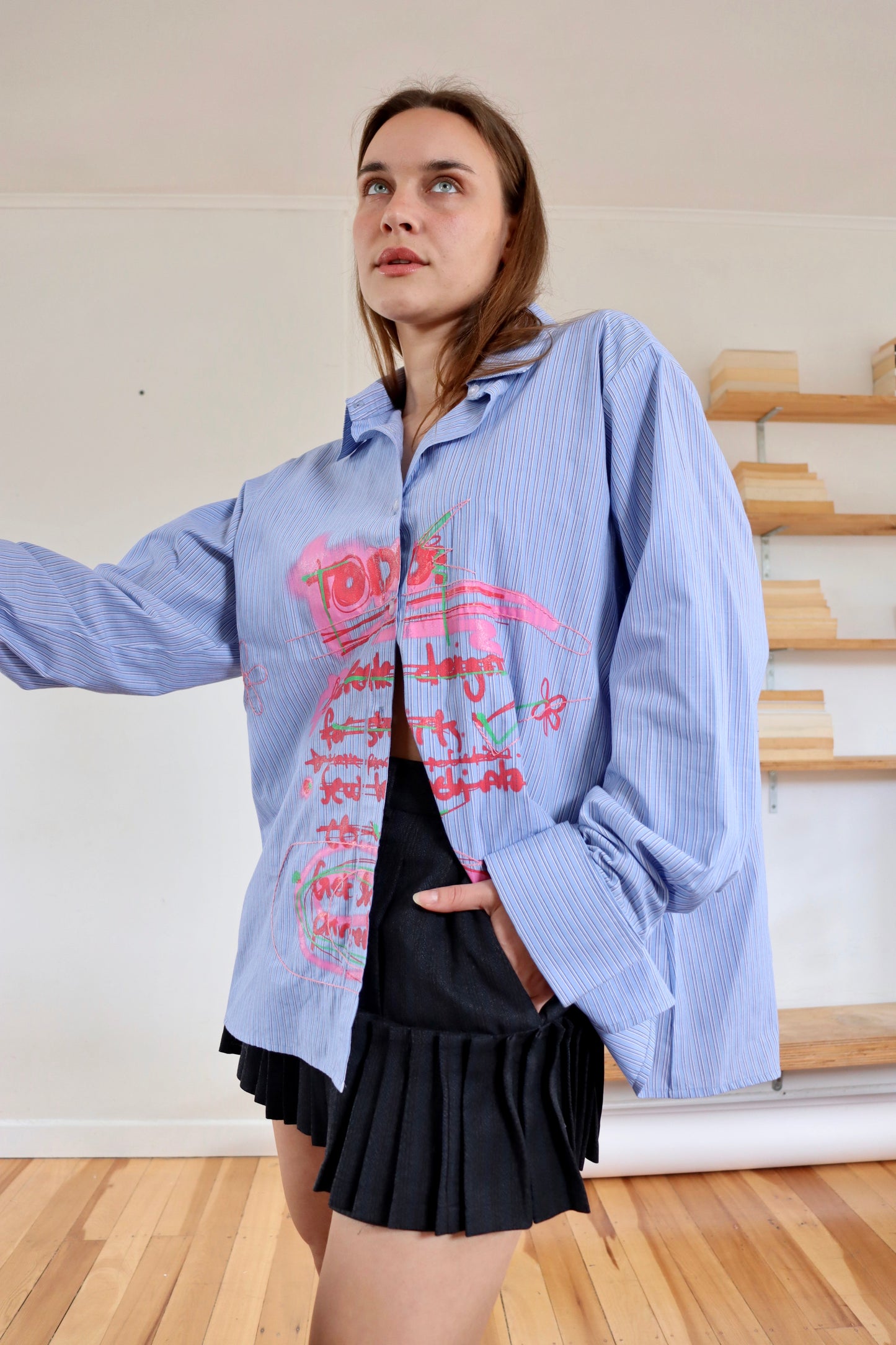 Blue Striped 'To Do' Shirt