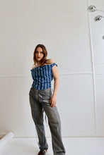 Load image into Gallery viewer, Blue Striped Awa Top S