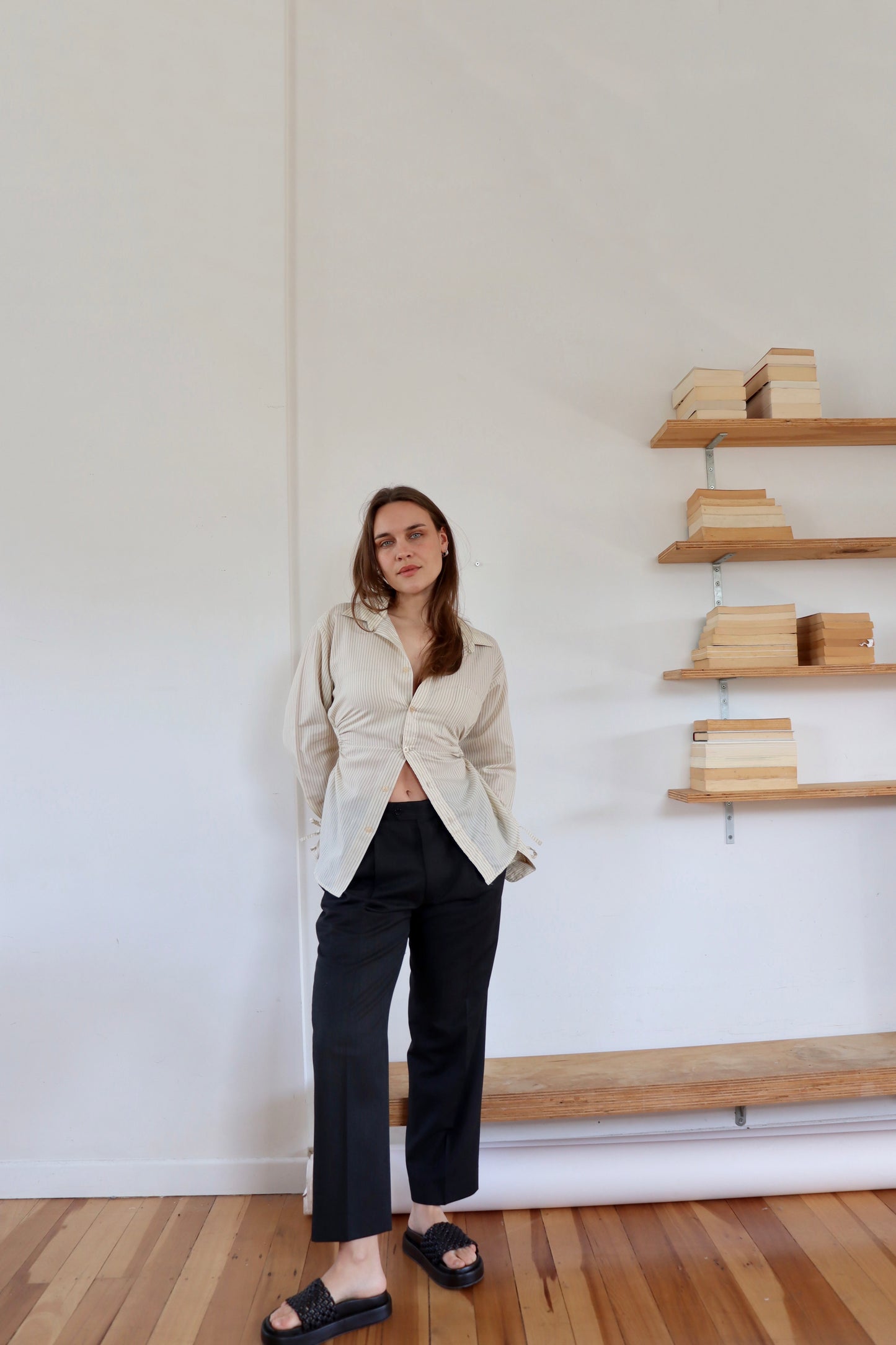Sage Striped Fran Shirt