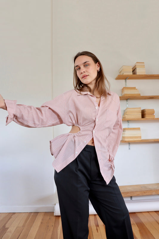 Pink Asymmetric Fran Shirt