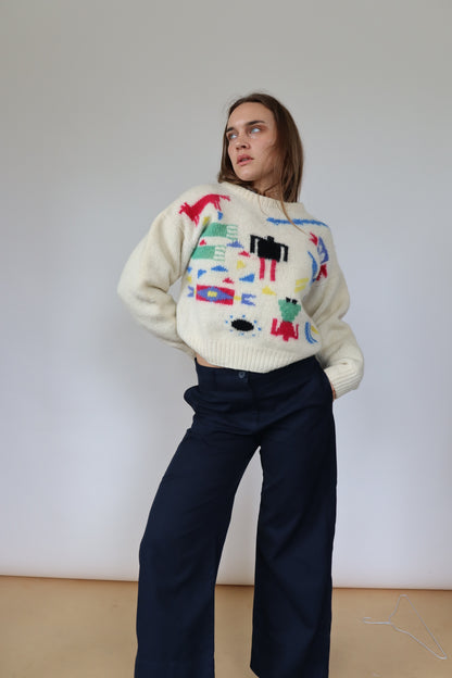 Navy Straight Leg Trousers