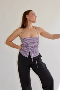 Purple Striped Tobi Top S