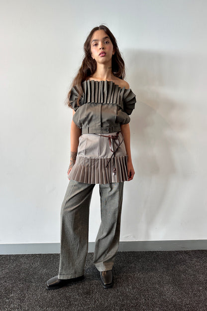 Grey Pleat Mini 6