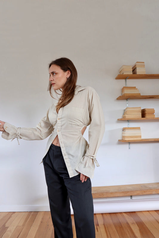 Sage Striped Fran Shirt