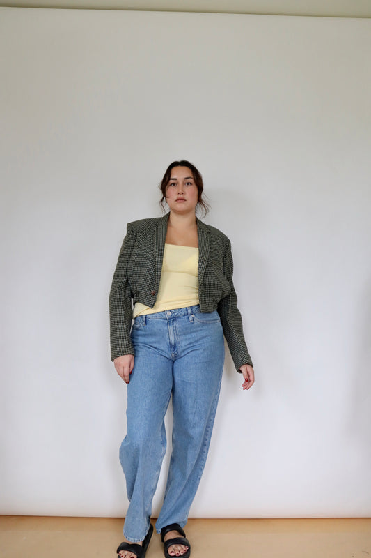 Green Plaid Grace Bomber L