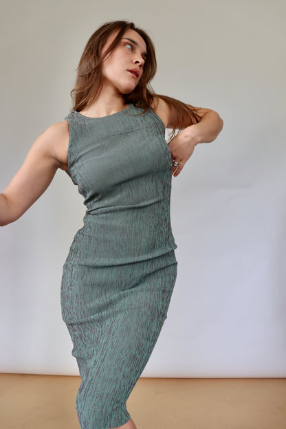 Green Crinkle Dress