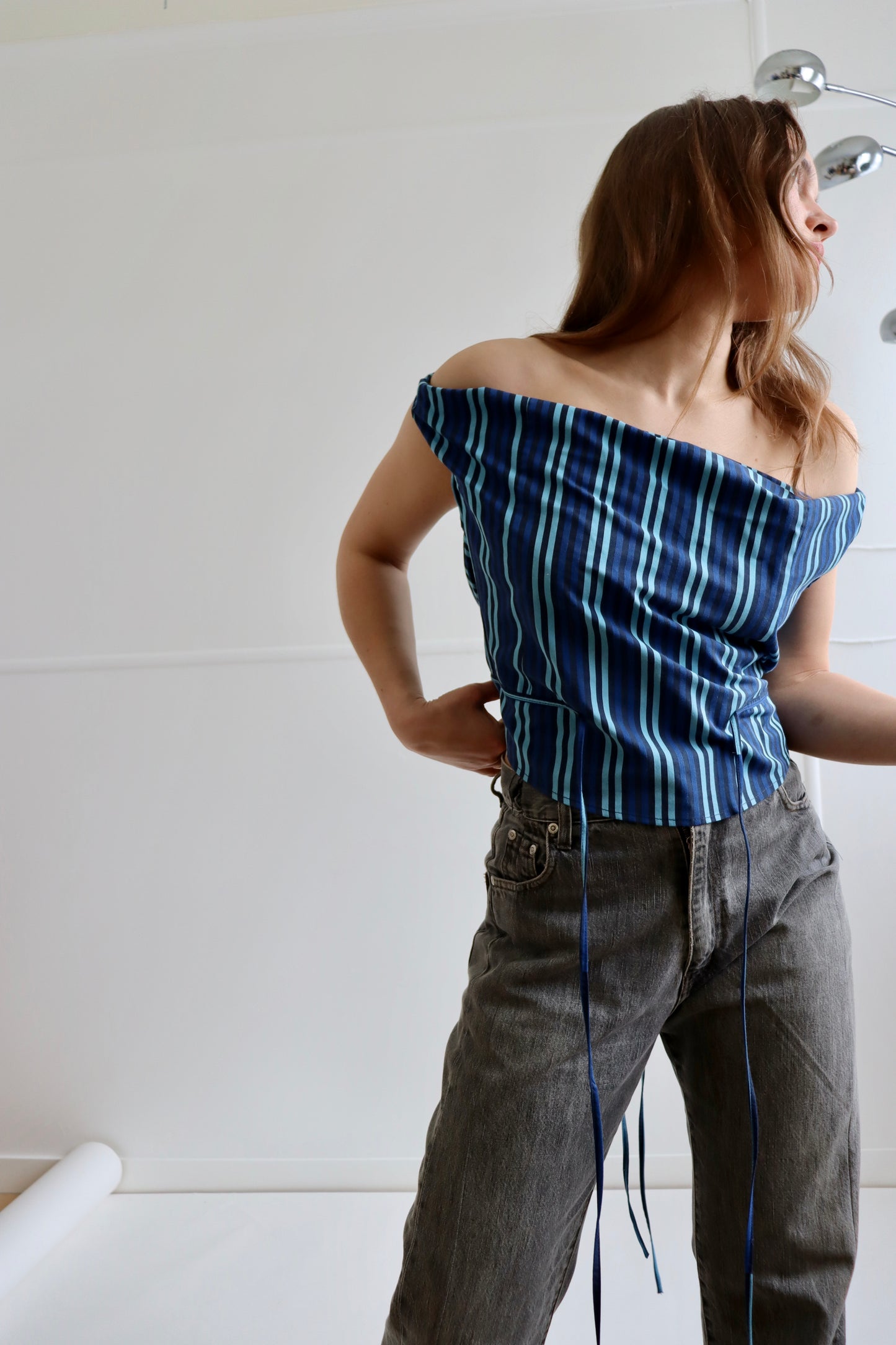 Blue Striped Awa Top S