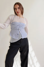 Load image into Gallery viewer, Blue Striped Tobi Top XS