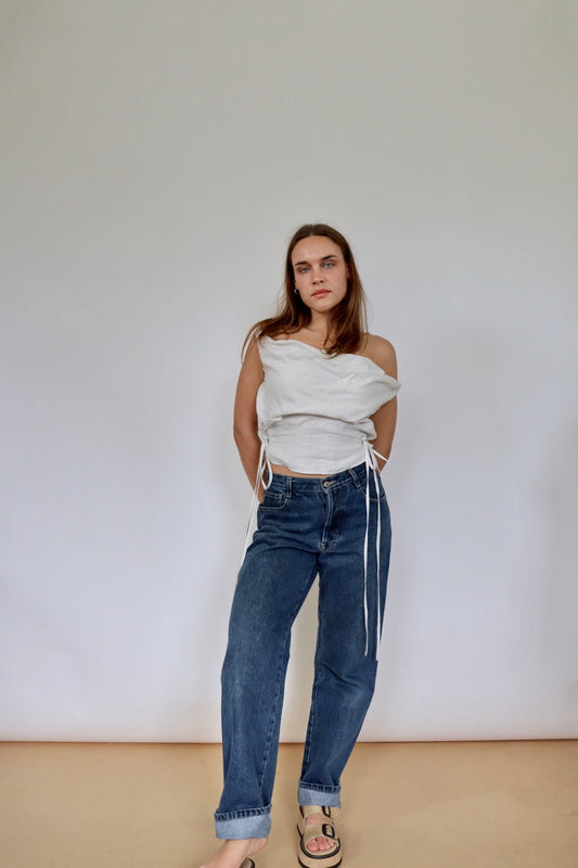 Cream Linen Awa Top S