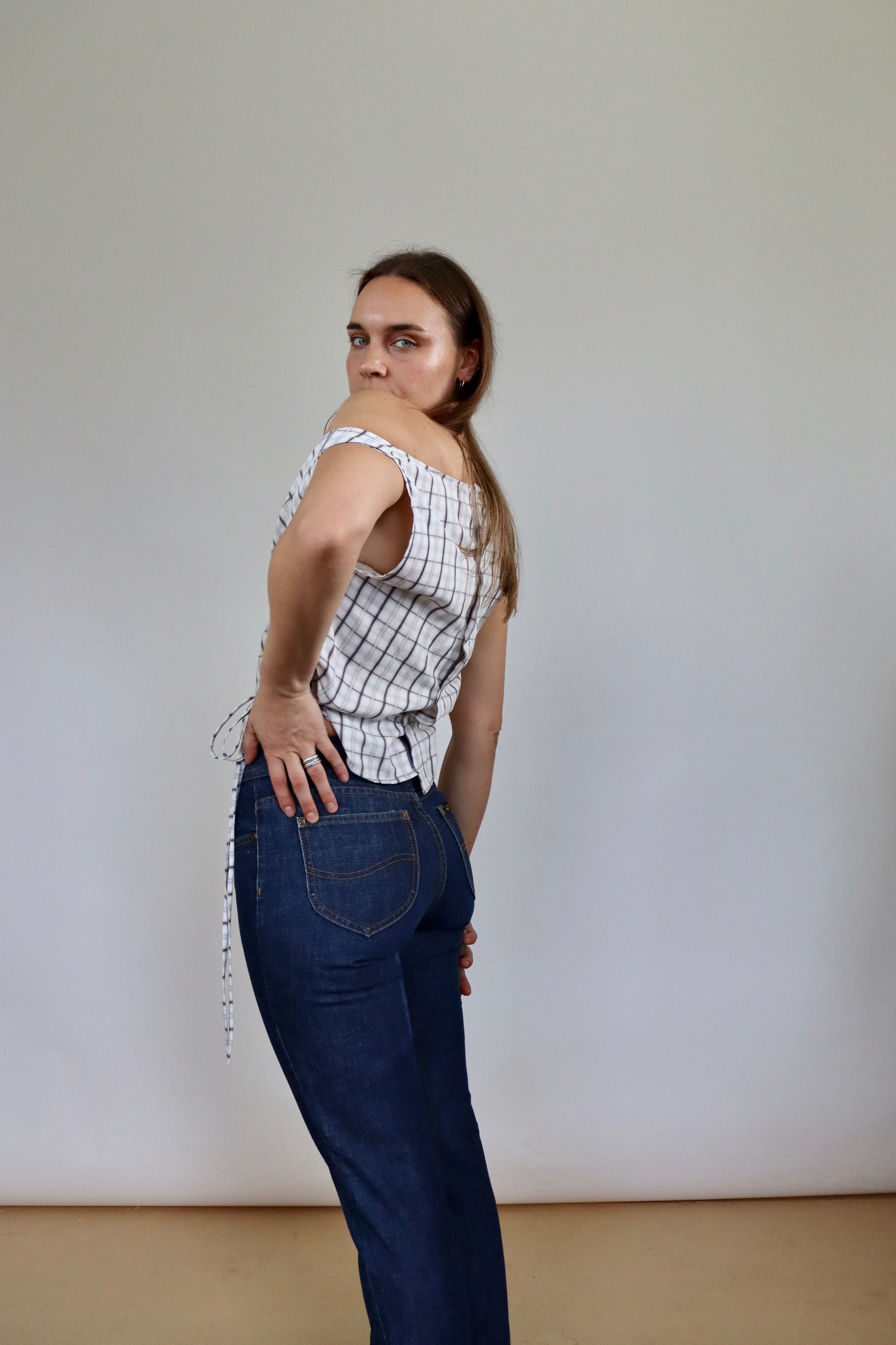 Cream Patterned Awa Top S