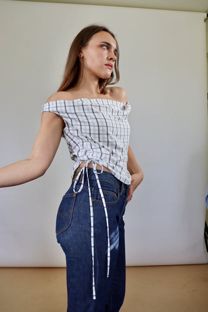 Cream Patterned Awa Top S