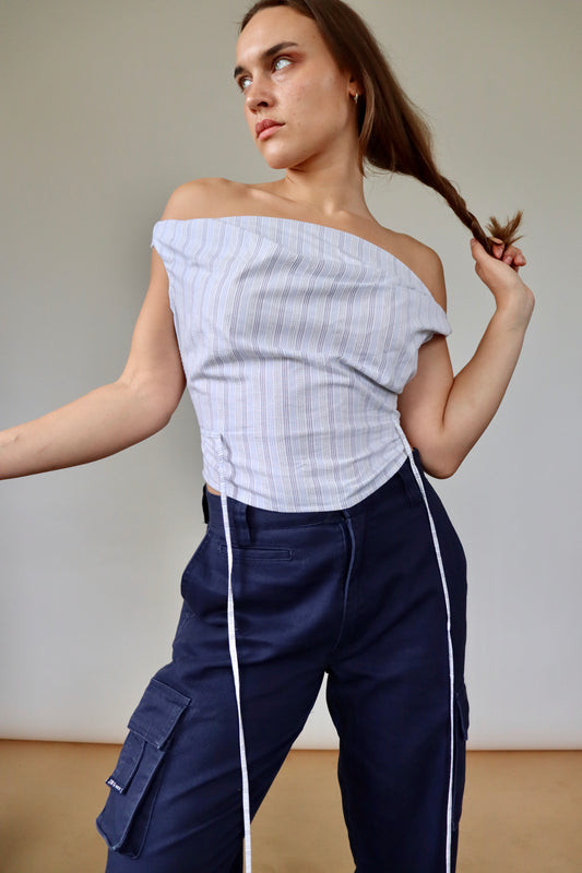 White Patterned Awa Top S