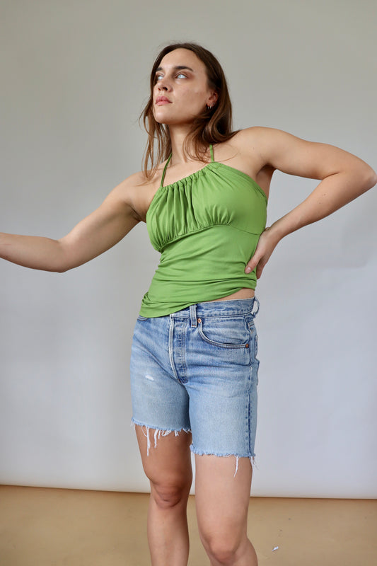 Vintage Green Halter Neck Top