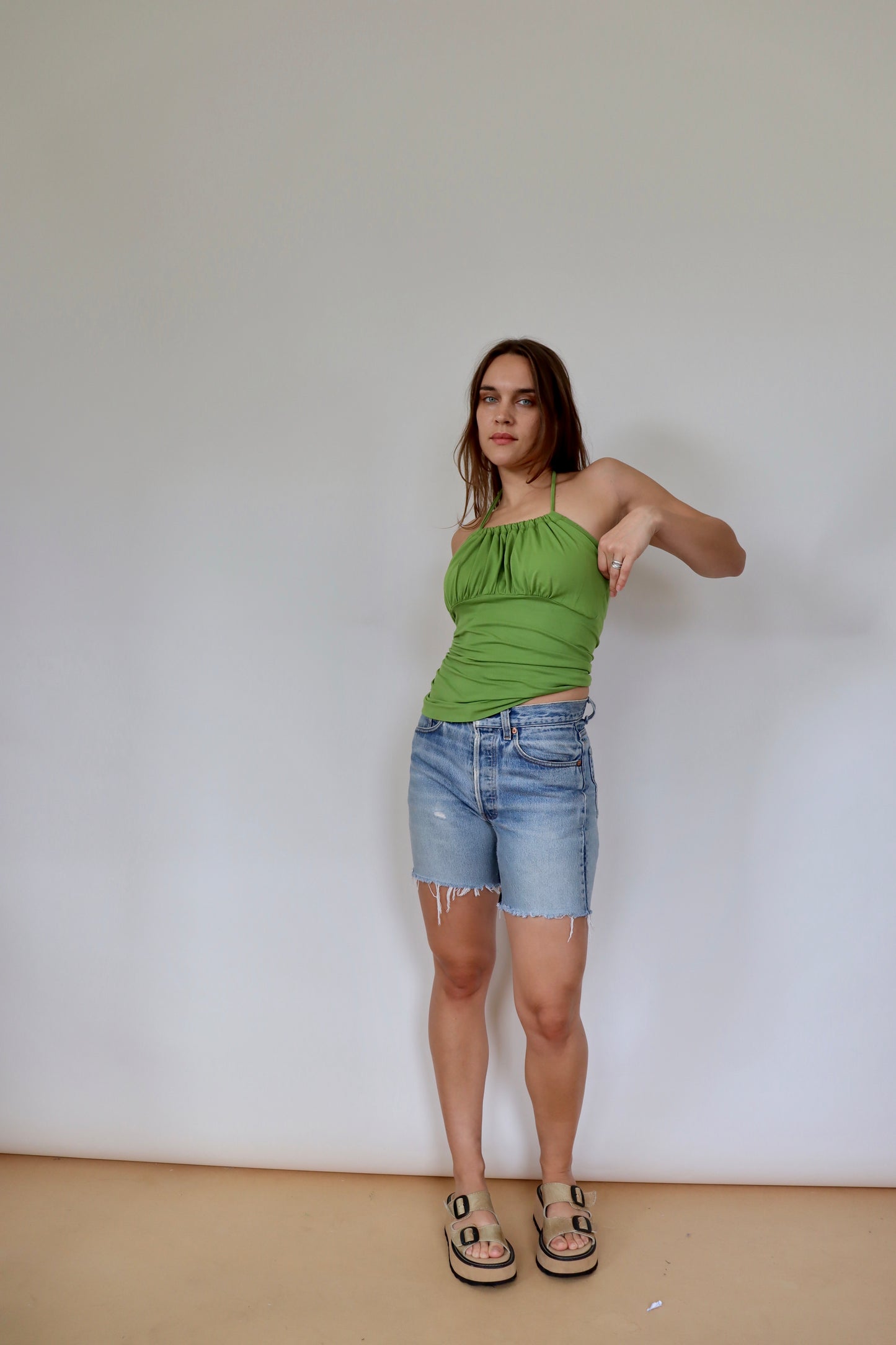 Vintage Green Halter Neck Top