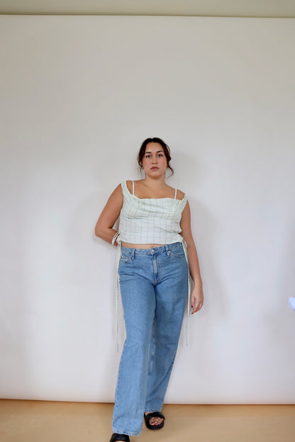 Green Patterned Awa Top L