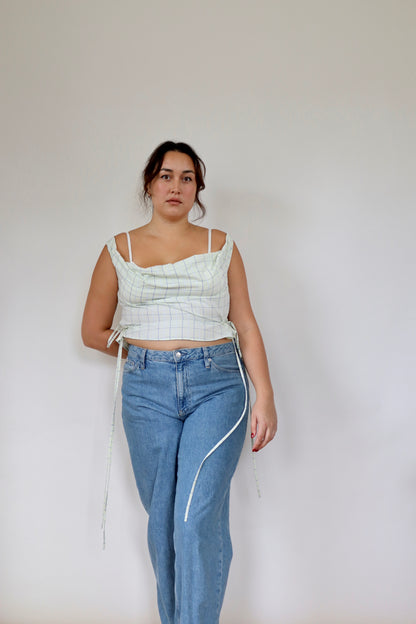 Green Patterned Awa Top L