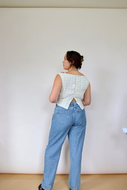 Green Patterned Awa Top L